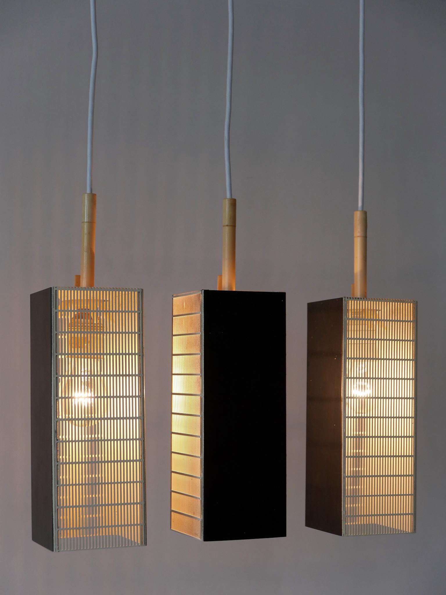 Set of Three Mid Century Modern Pendant Lamps by Staff Leuchten Germany 1960s 11