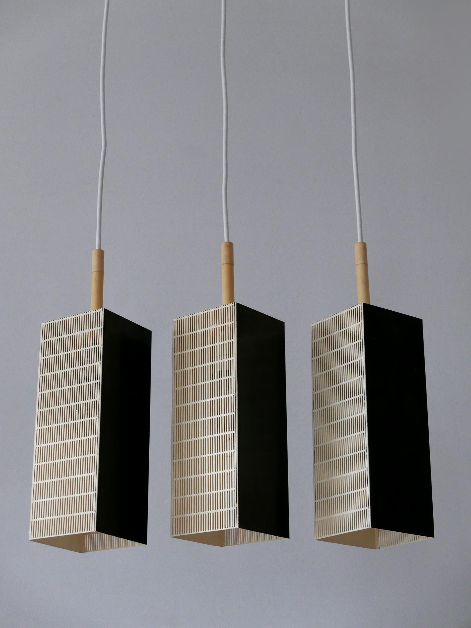 Mid-Century Modern Set of Three Mid Century Modern Pendant Lamps by Staff Leuchten Germany 1960s