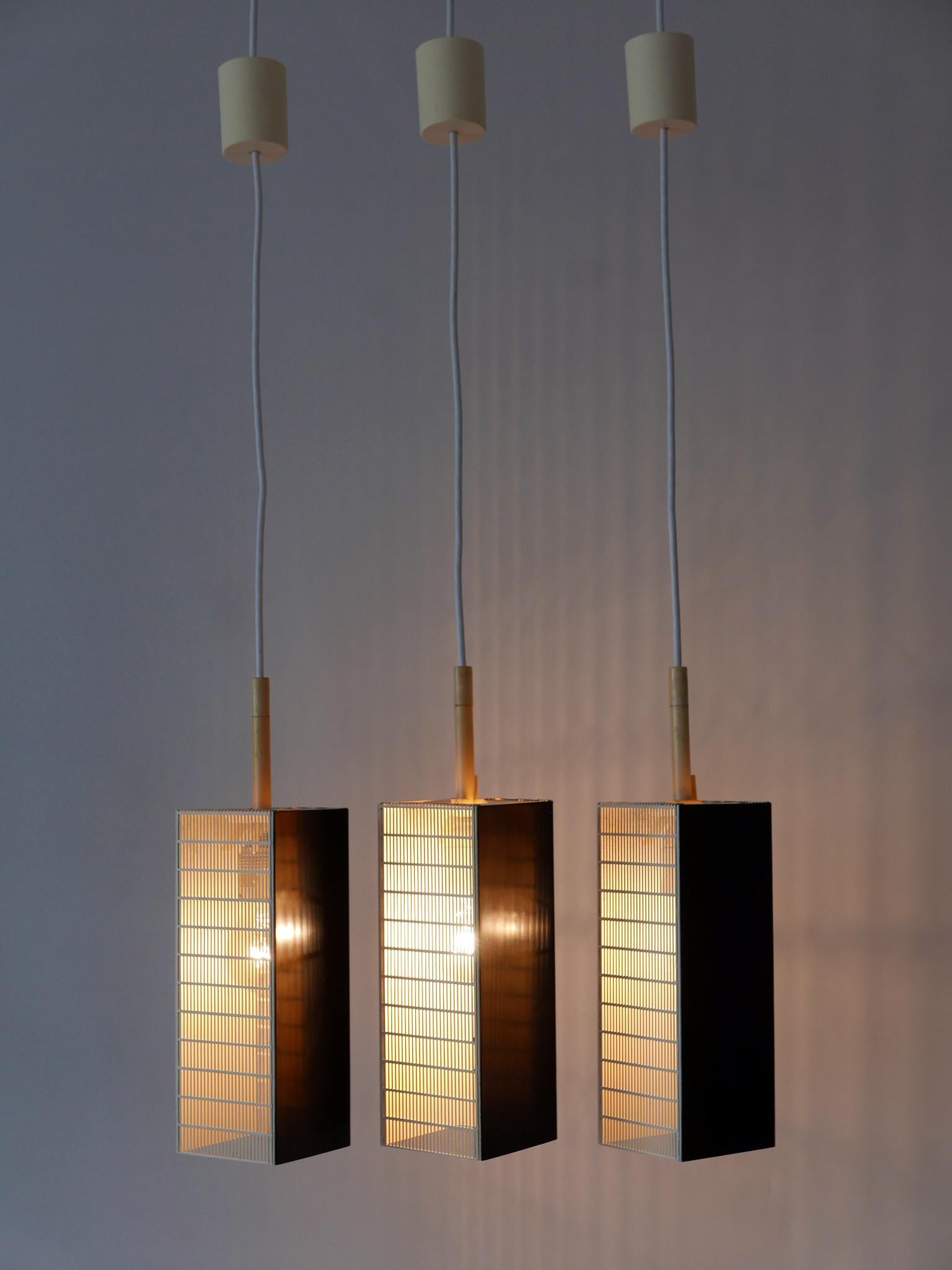 Mid-20th Century Set of Three Mid Century Modern Pendant Lamps by Staff Leuchten Germany 1960s