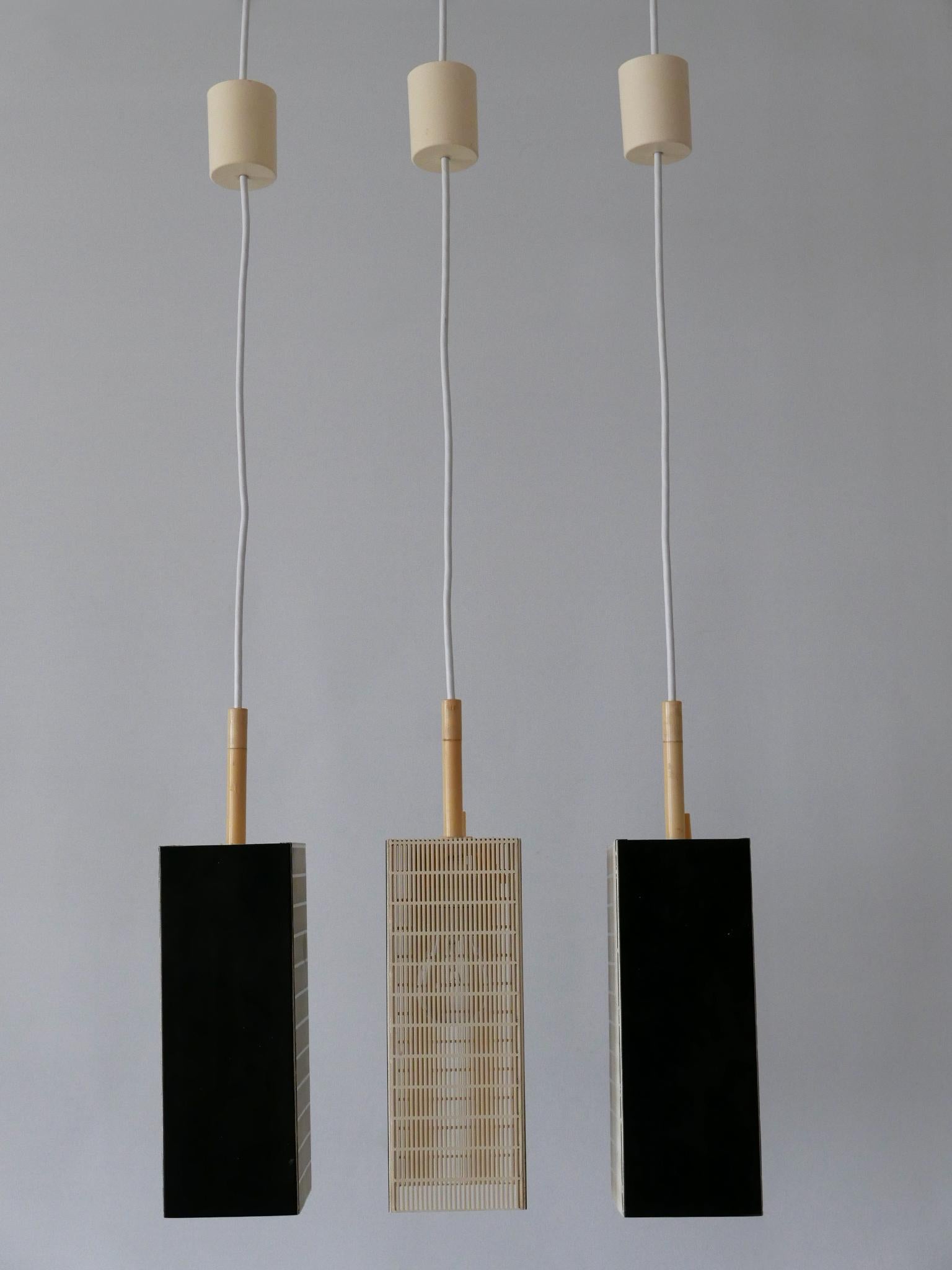 Set of Three Mid Century Modern Pendant Lamps by Staff Leuchten Germany 1960s 1
