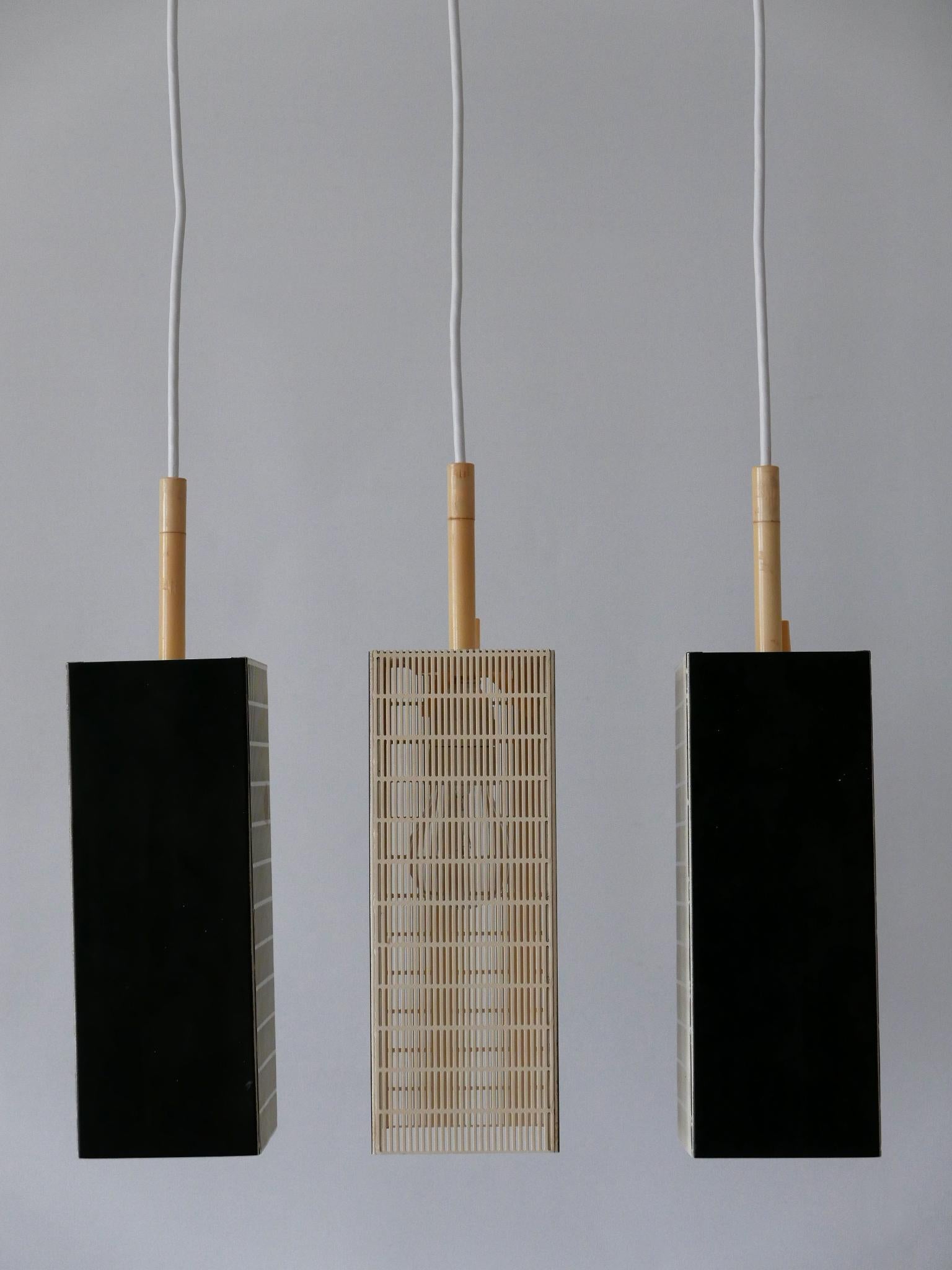 Set of Three Mid Century Modern Pendant Lamps by Staff Leuchten Germany 1960s 2