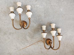 Set of three Mid Century Modern Sconces attr. to Pietro Chiesa, Italy 1950s