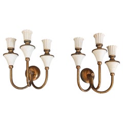 Set of three Mid Century Modern Sconces attr. to Pietro Chiesa, Italy 1950s