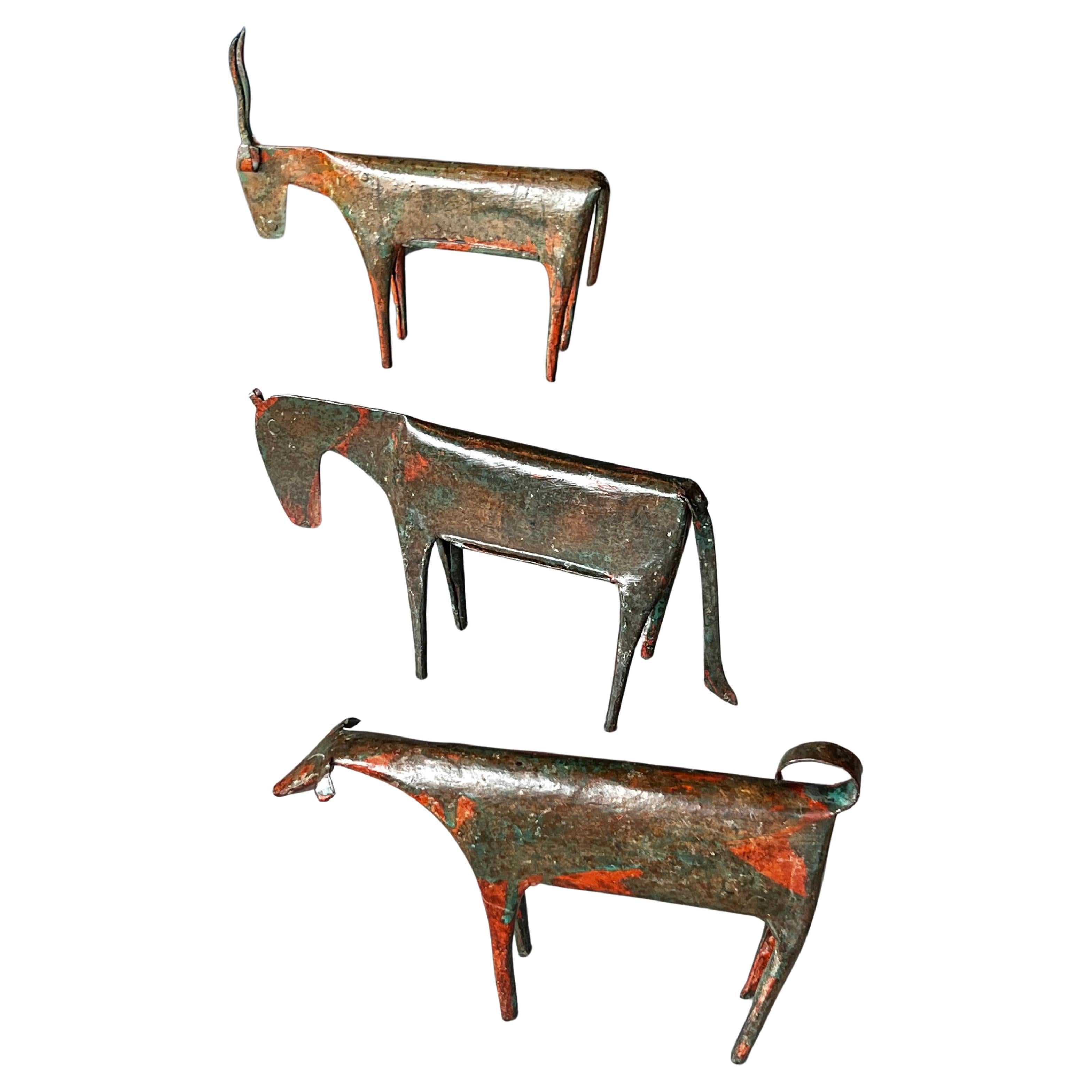 Set of Three Mid-Century Modern Steel Sculptures