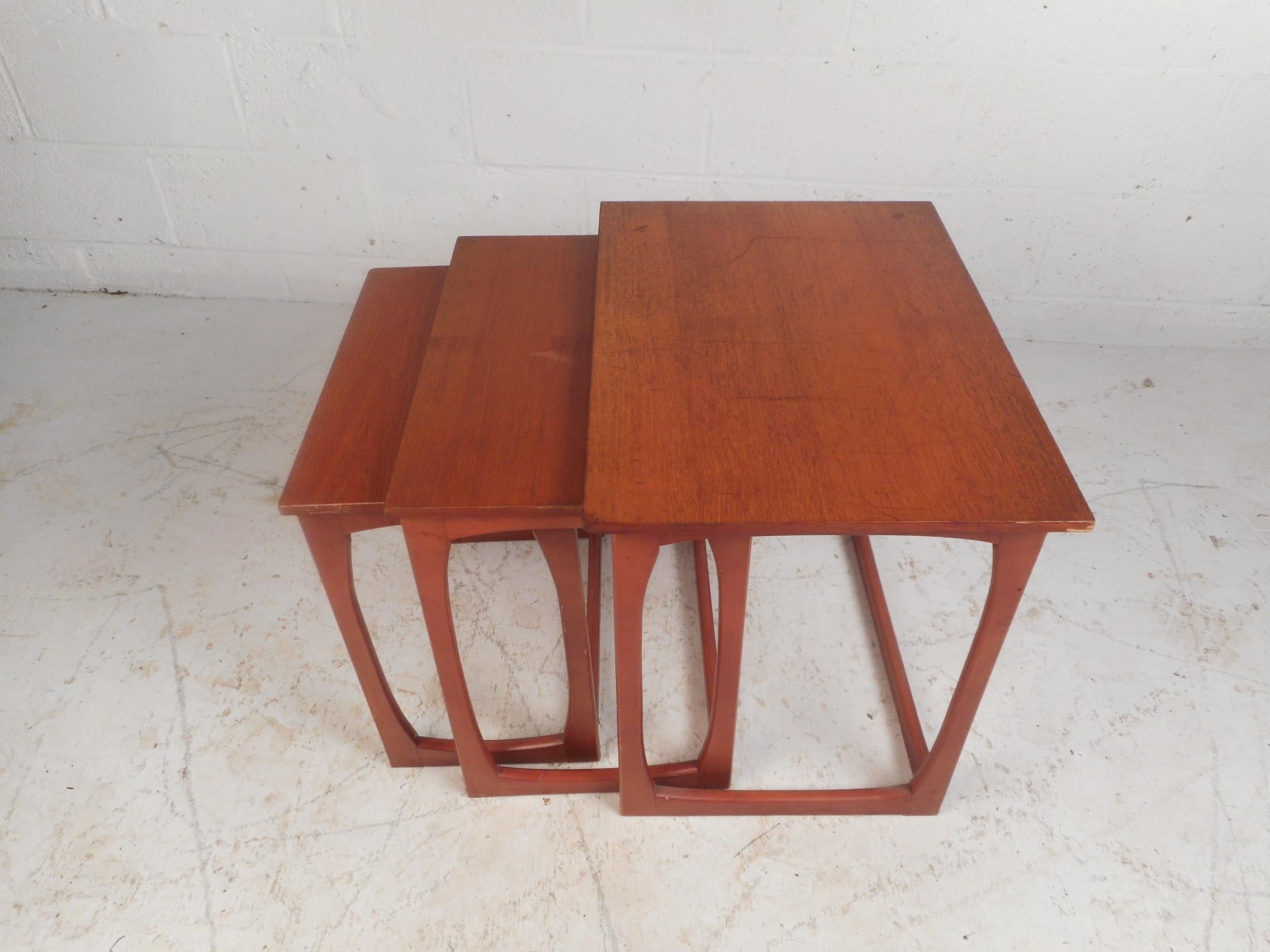 Danish Set of Three Mid-Century Modern Teak Nesting Tables