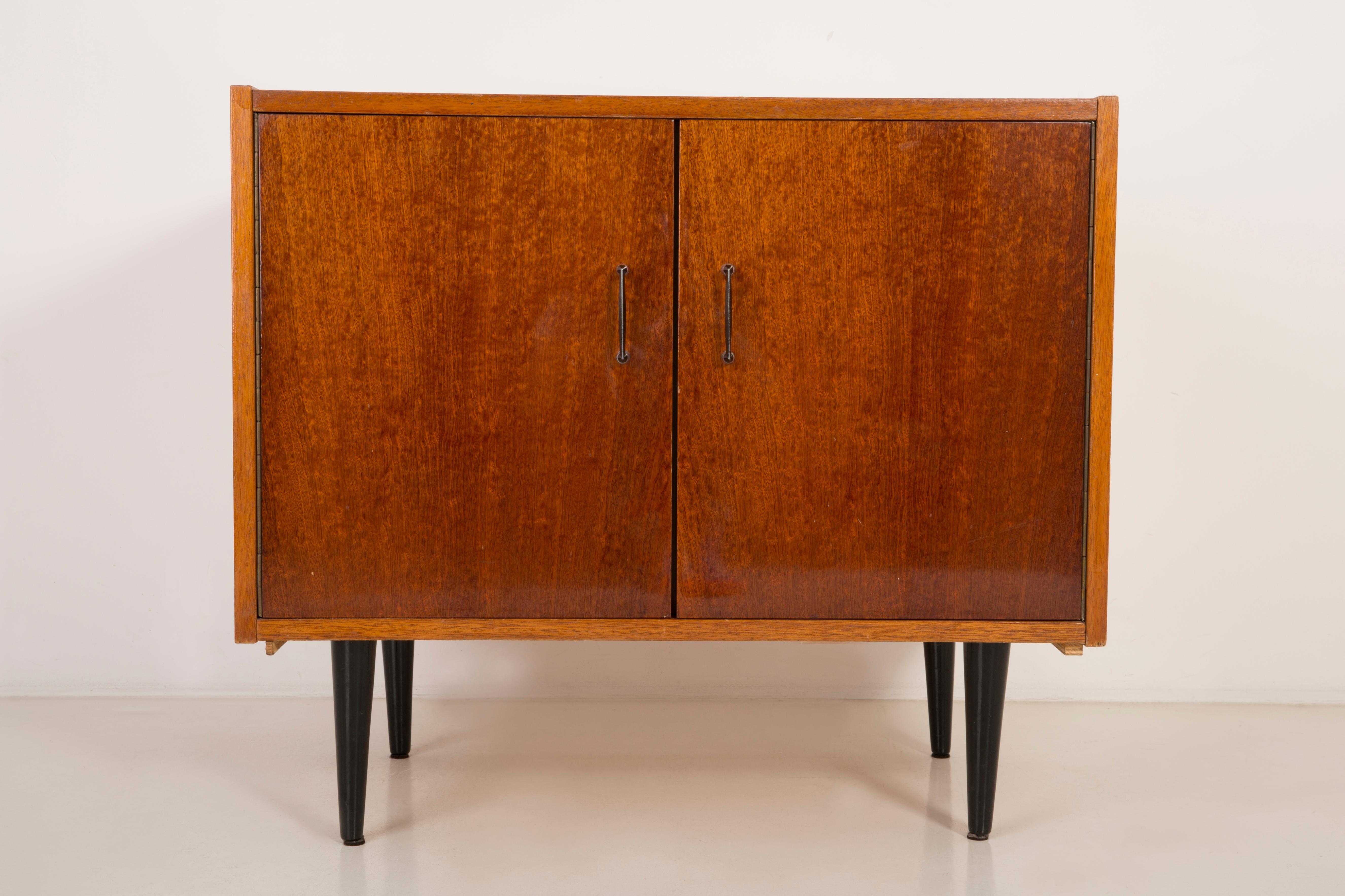 Set of Three Mid-Century Modern Vintage Sideboards, Wood, Poland, 1960s For Sale 9