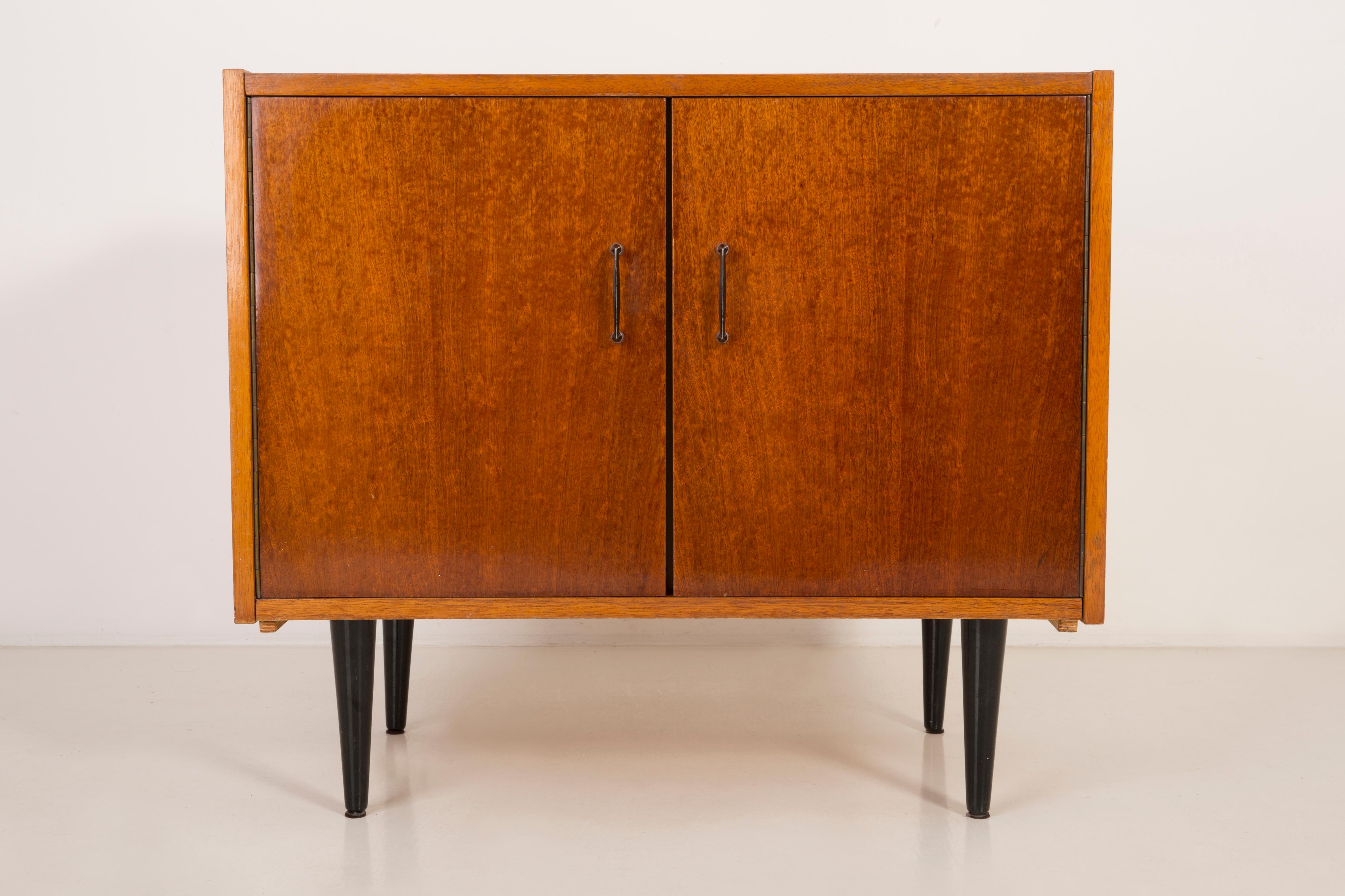 Set of Three Mid-Century Modern Vintage Sideboards, Wood, Poland, 1960s For Sale 1