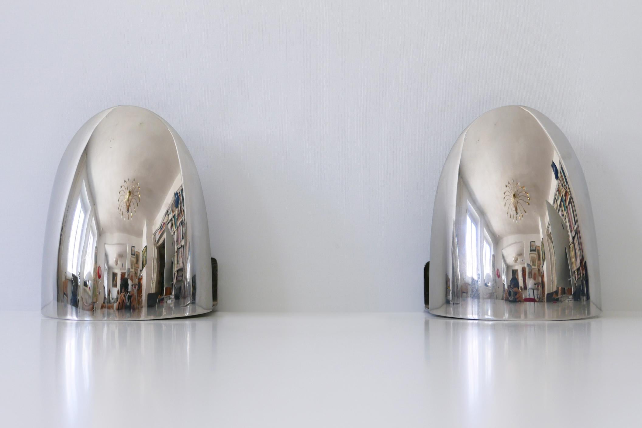 Metal Set of Two Mid-Century Modern Wall Lamps or Sconces, 1970s, Germany For Sale