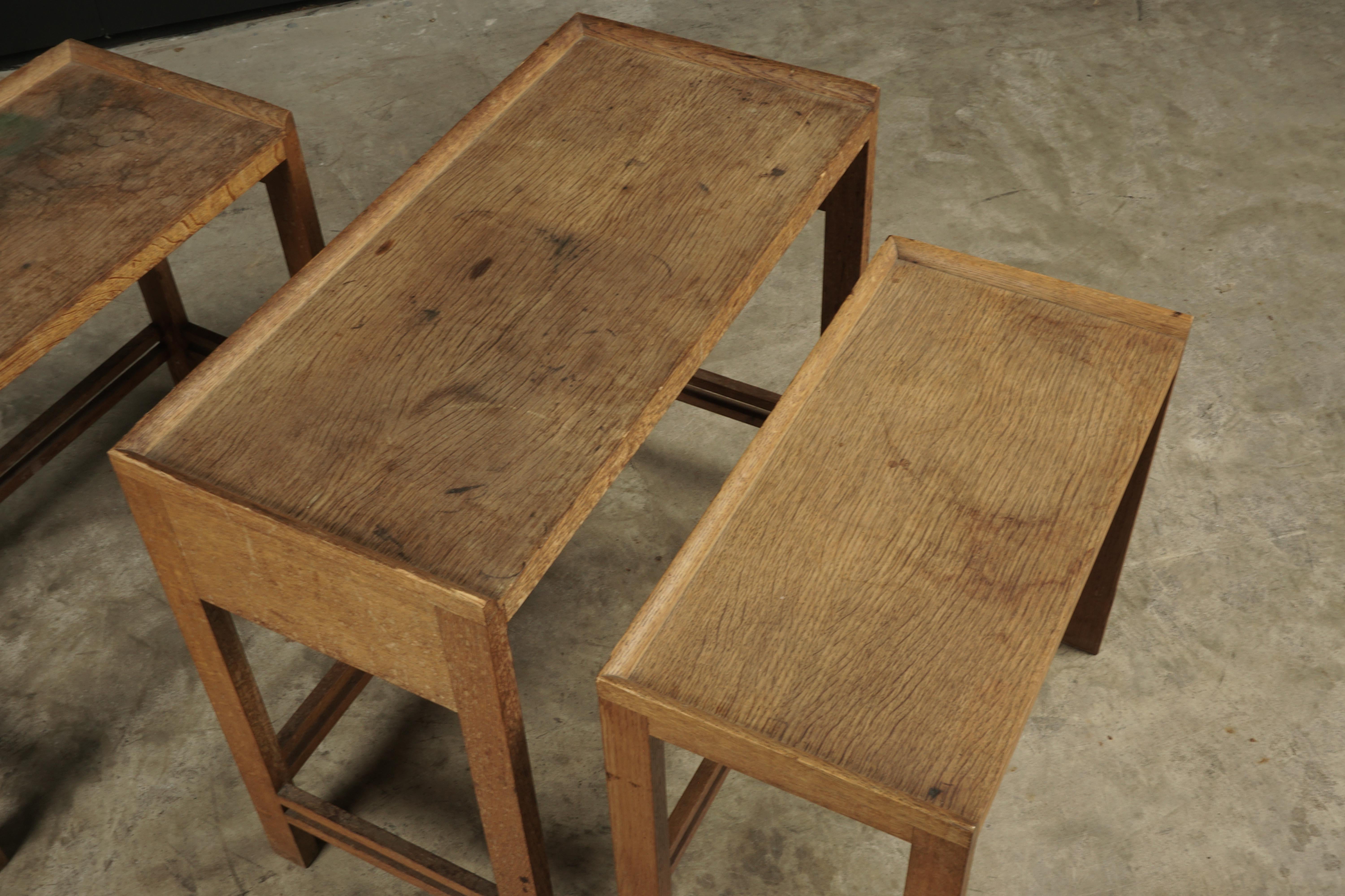 Mid-20th Century Set of Three Midcentury Nesting Tables from France, circa 1950