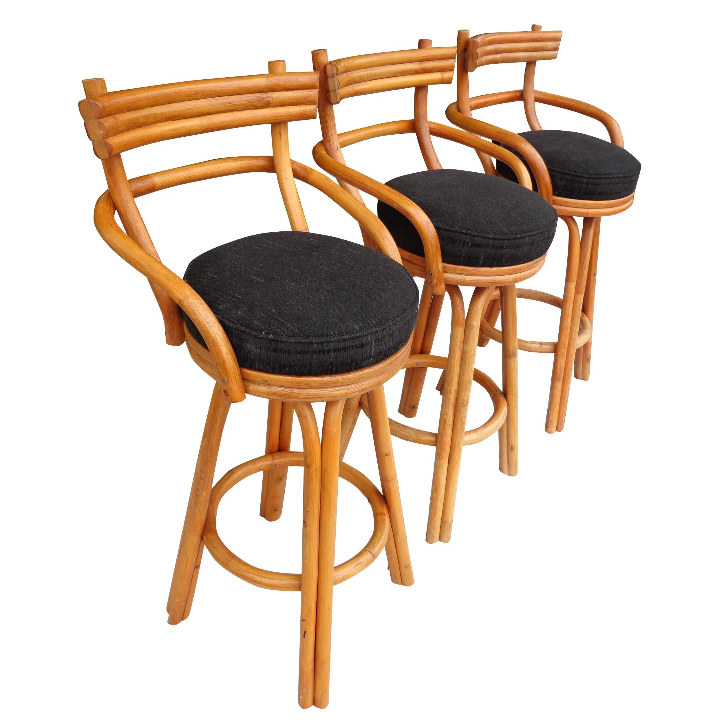 vintage bamboo swivel bar stools