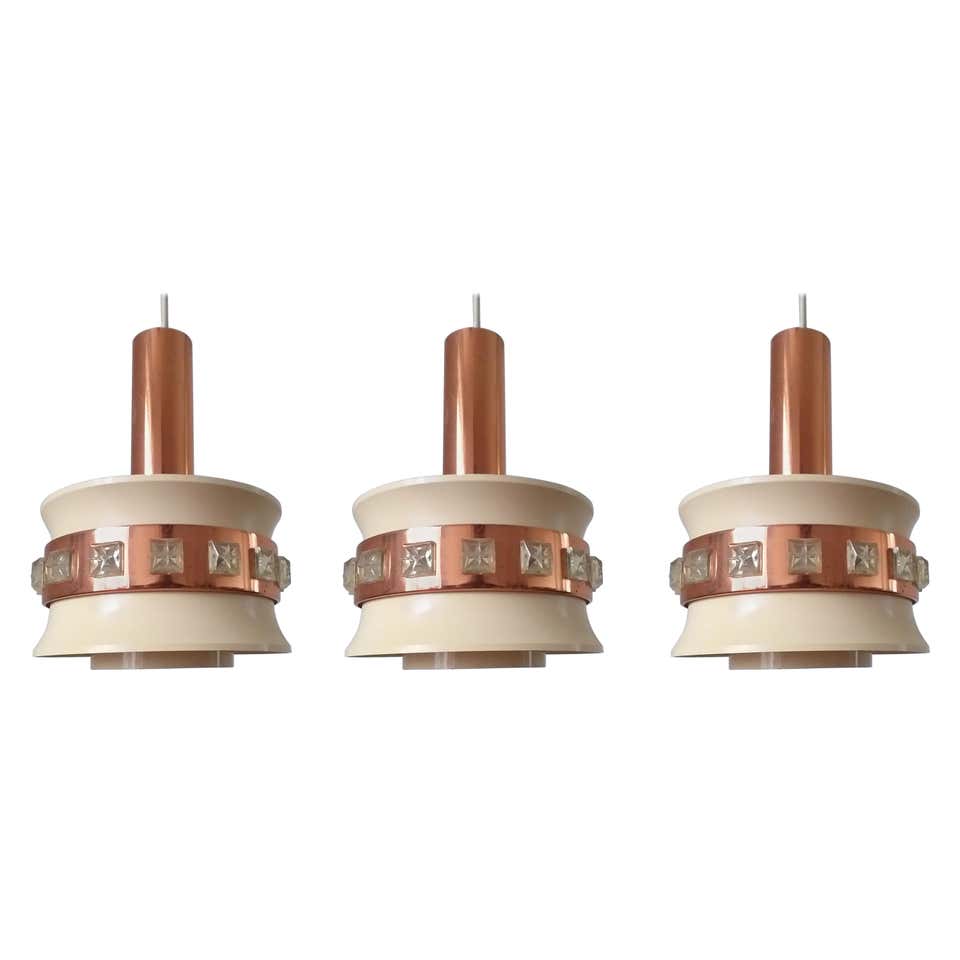 Large Square Swedish Midcentury Pendant For Sale at 1stDibs