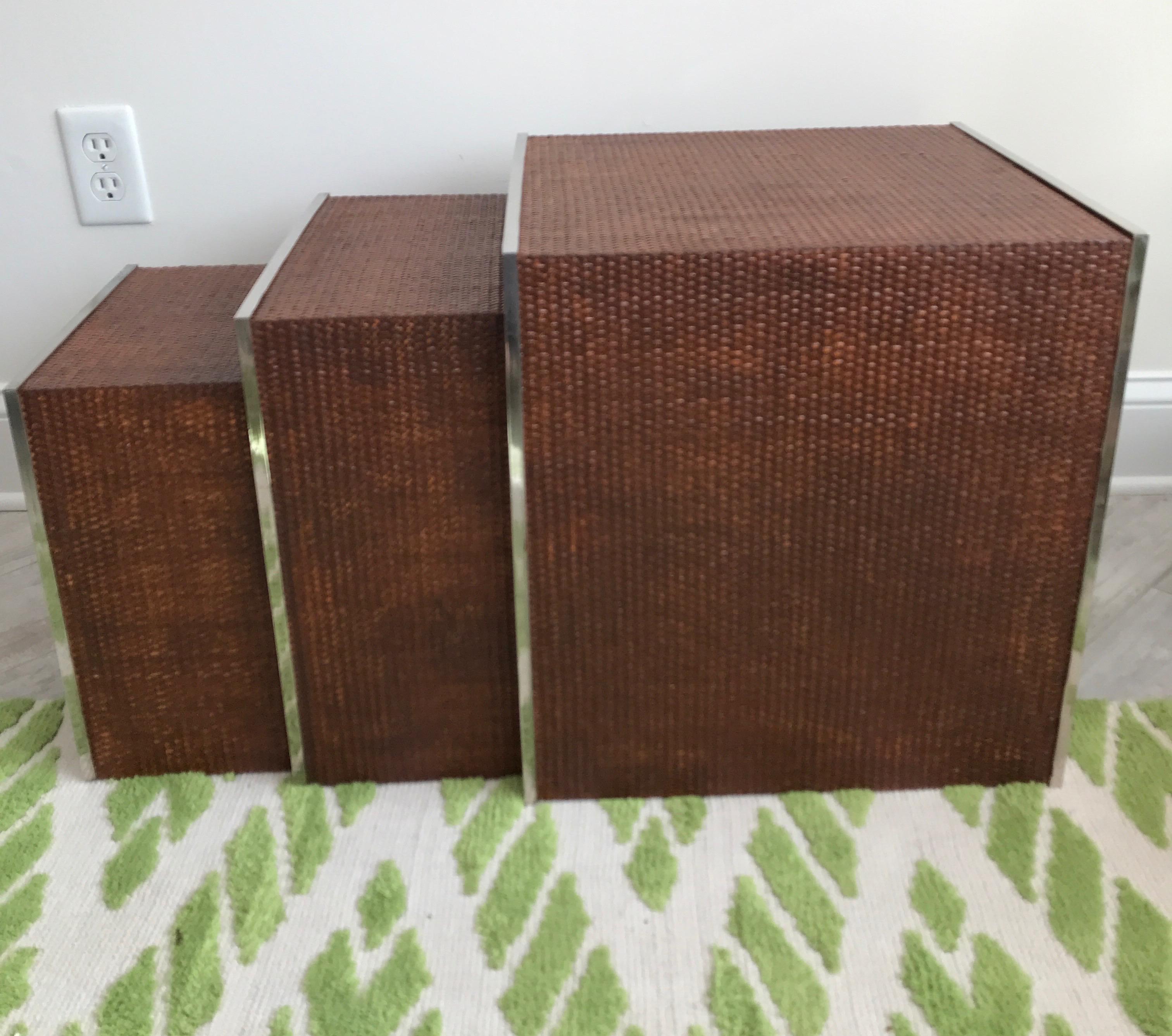 Set of Three Mid Century Stacking Tables by Tomasso Barbi For Sale 4
