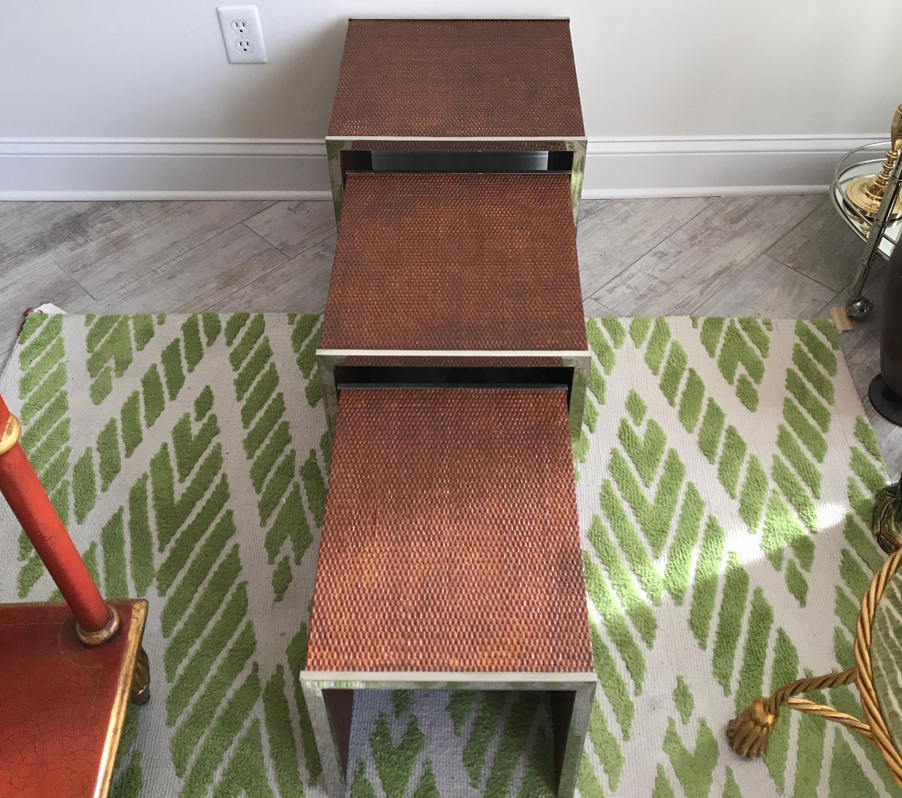 20th Century Set of Three Mid Century Stacking Tables by Tomasso Barbi For Sale