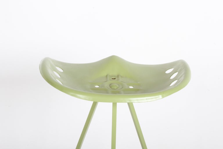 Set of Three Midcentury Tractor Seat Bar Stools, Restored For Sale at