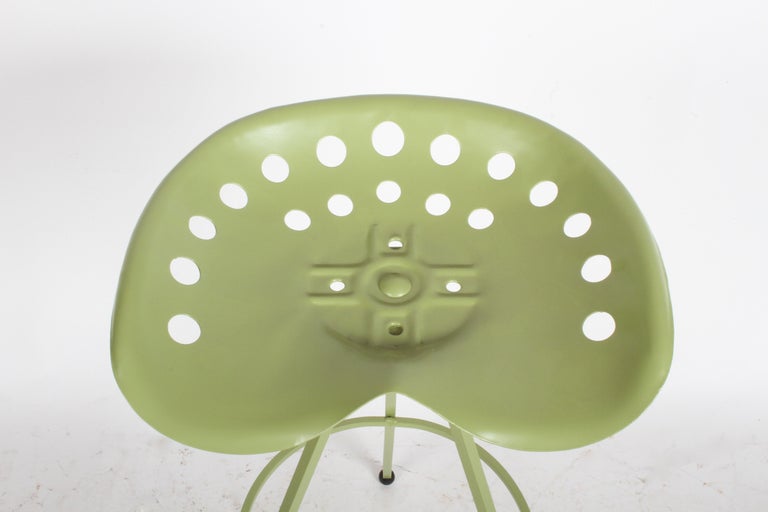 Set of Three Midcentury Tractor Seat Bar Stools, Restored For Sale at