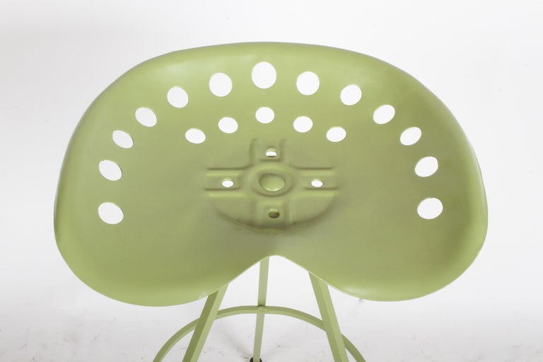 Set of Three Midcentury Tractor Seat Bar Stools, Restored For Sale at