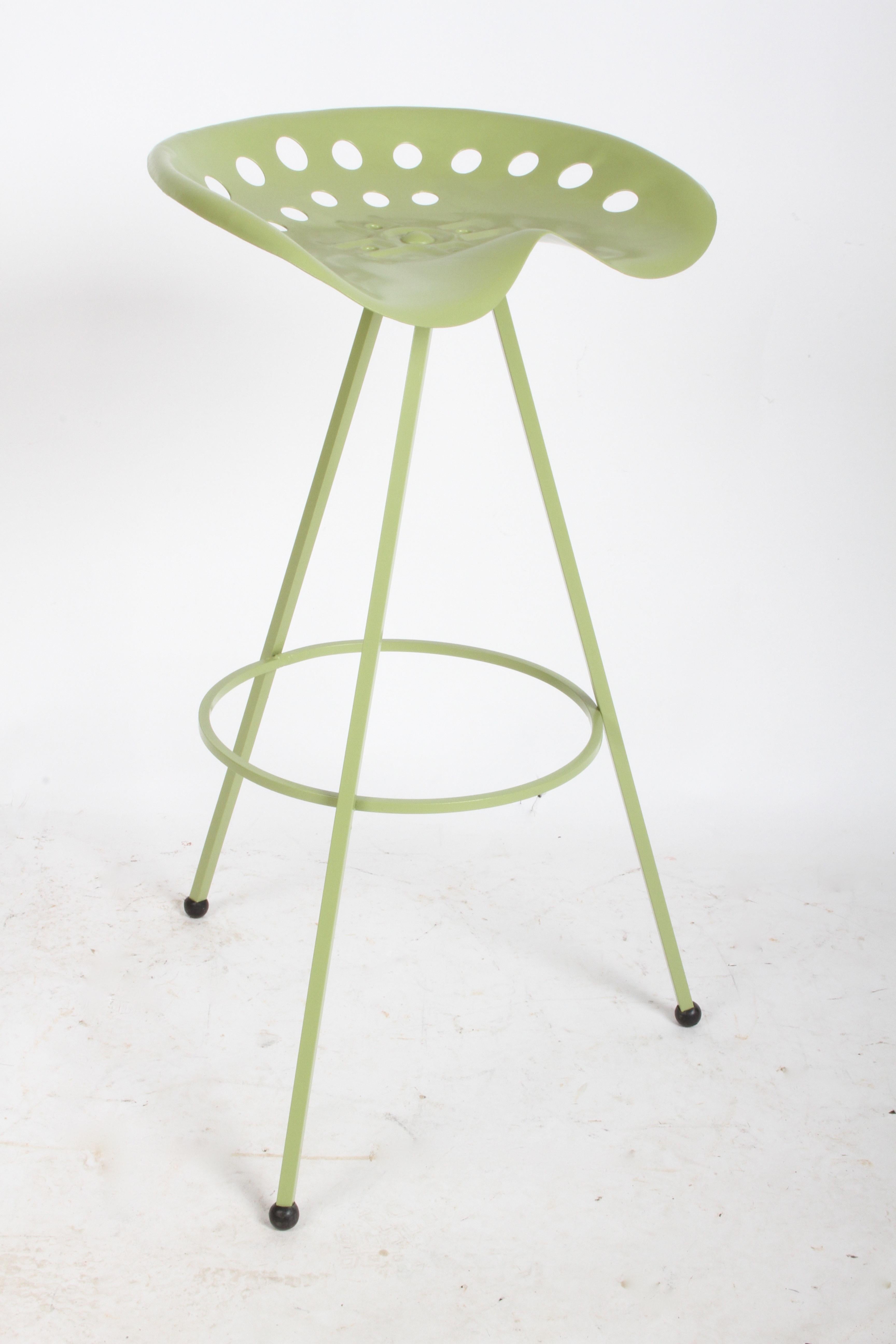 American Set of Three Midcentury Tractor Seat Bar Stools, Restored For Sale