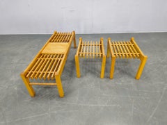 Set of Three Mid-Century Wooden Plant Stands, Czechoslovakia 1970s