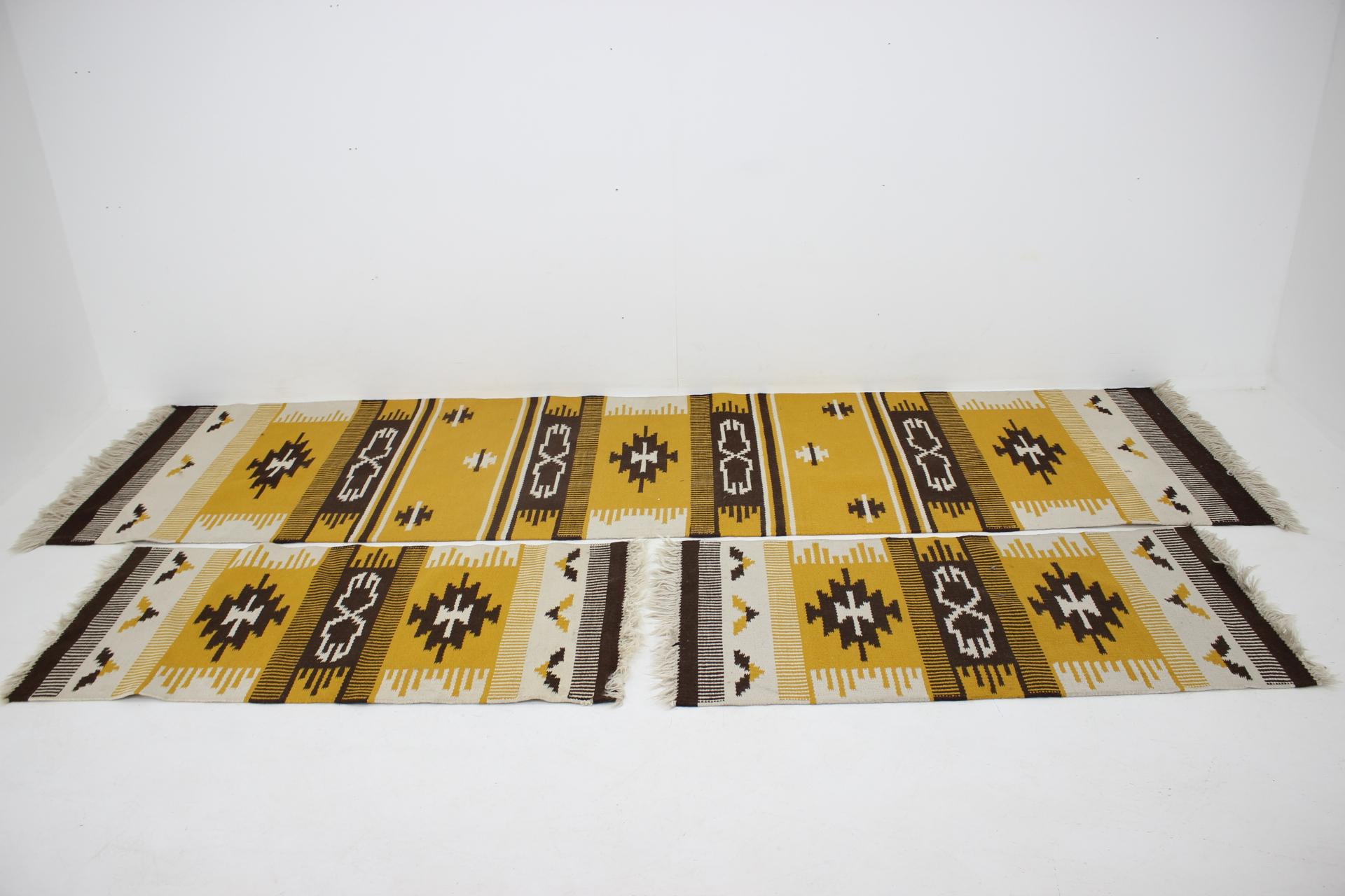 Mid-Century Modern Set of Three Midcentury Wool Kilim Carpets / Rugs, 1960s For Sale