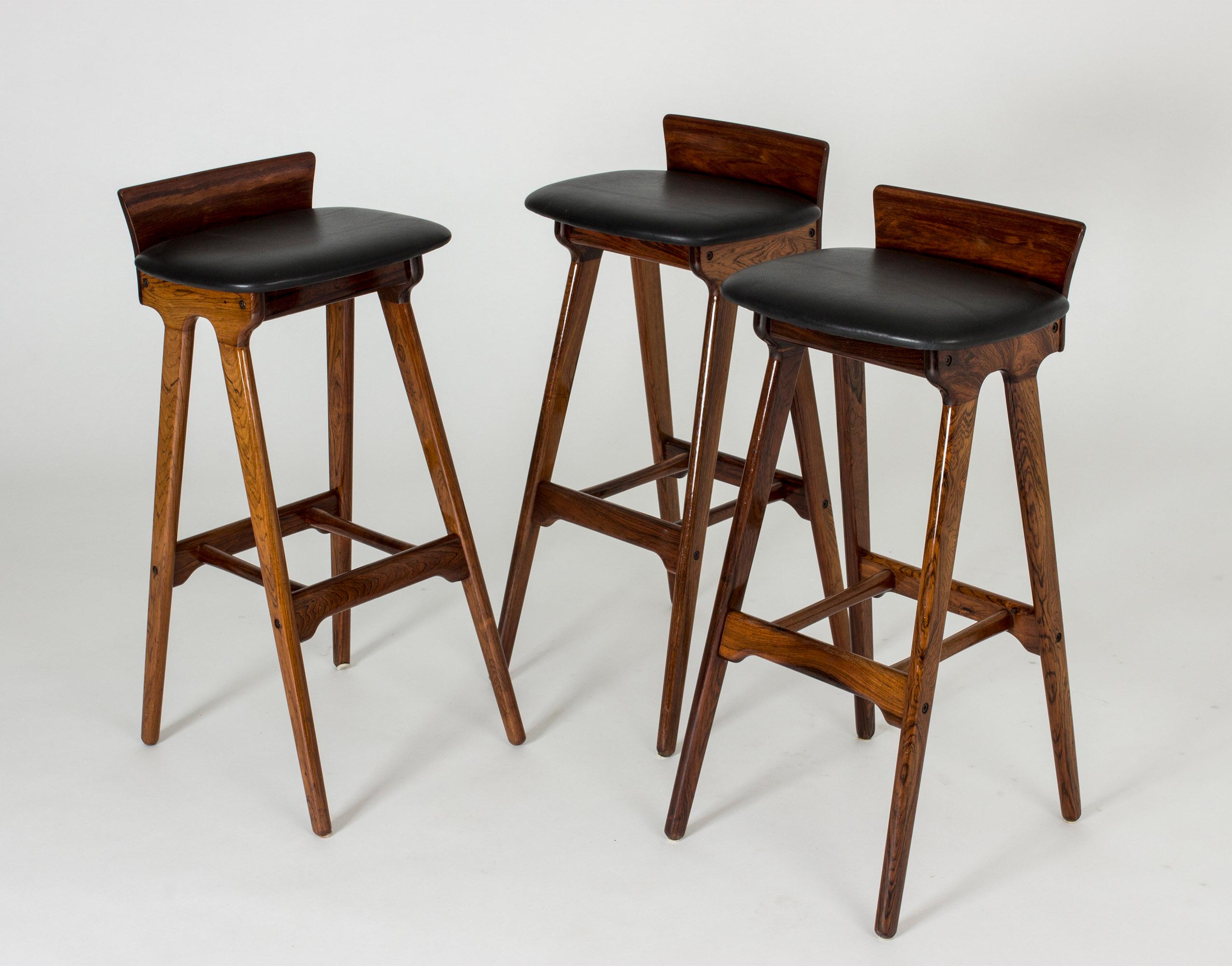 Set of Three Midcentury Bar Stools by Erik Buch In Good Condition In Stockholm, SE