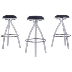 Set of Three Midcentury Bar Stools