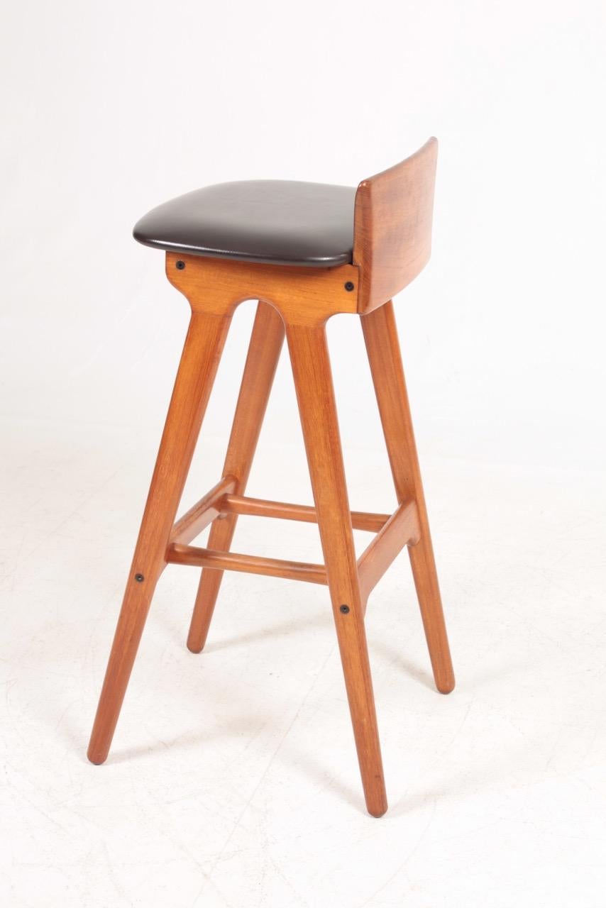 Set of Three Midcentury Bar Stools in Teak by Erik Buch, 1960s 1