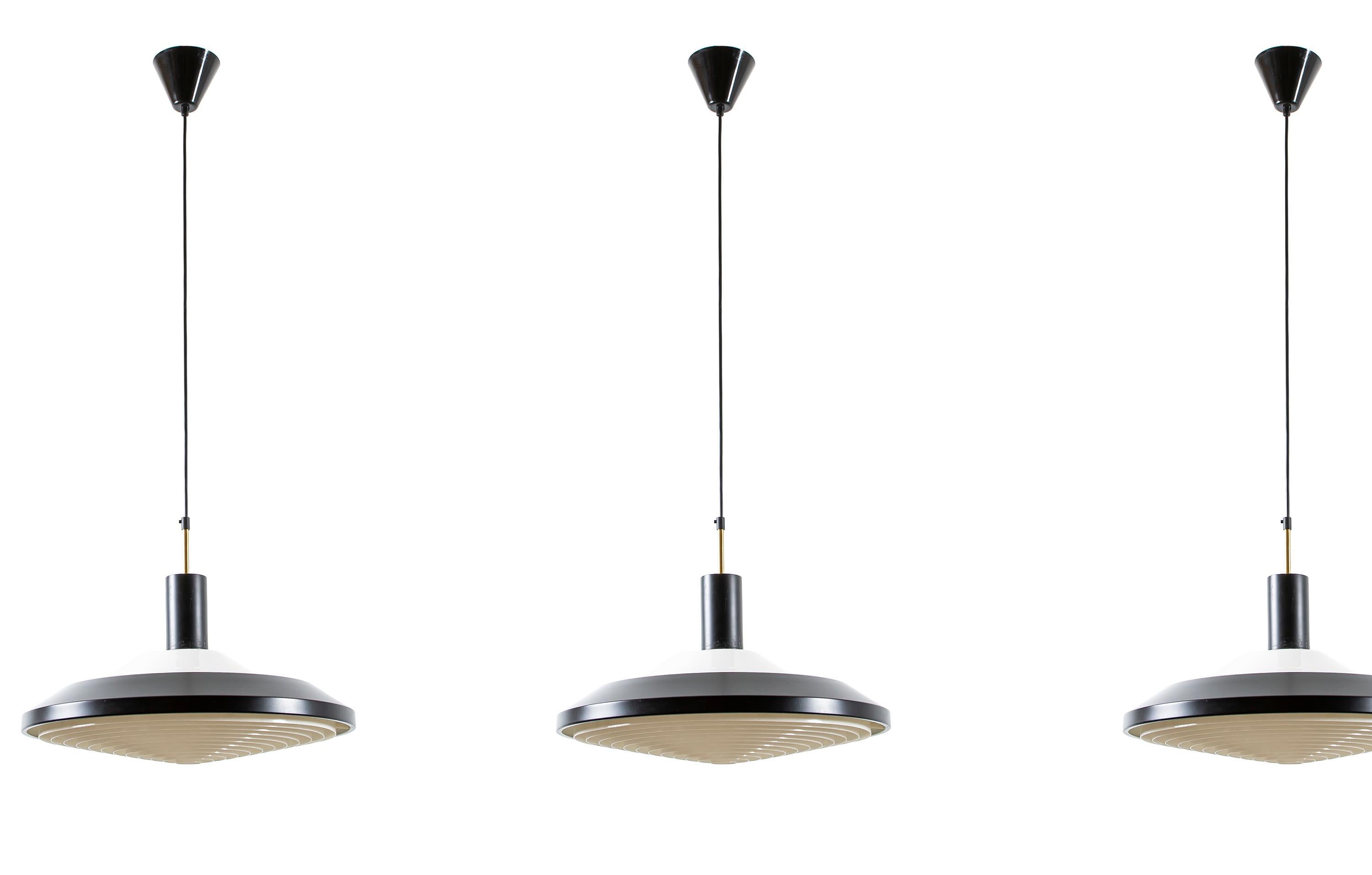 Mid-Century Modern Set of Three Midcentury Ceiling Lights by AWF, Norway, 1960s For Sale