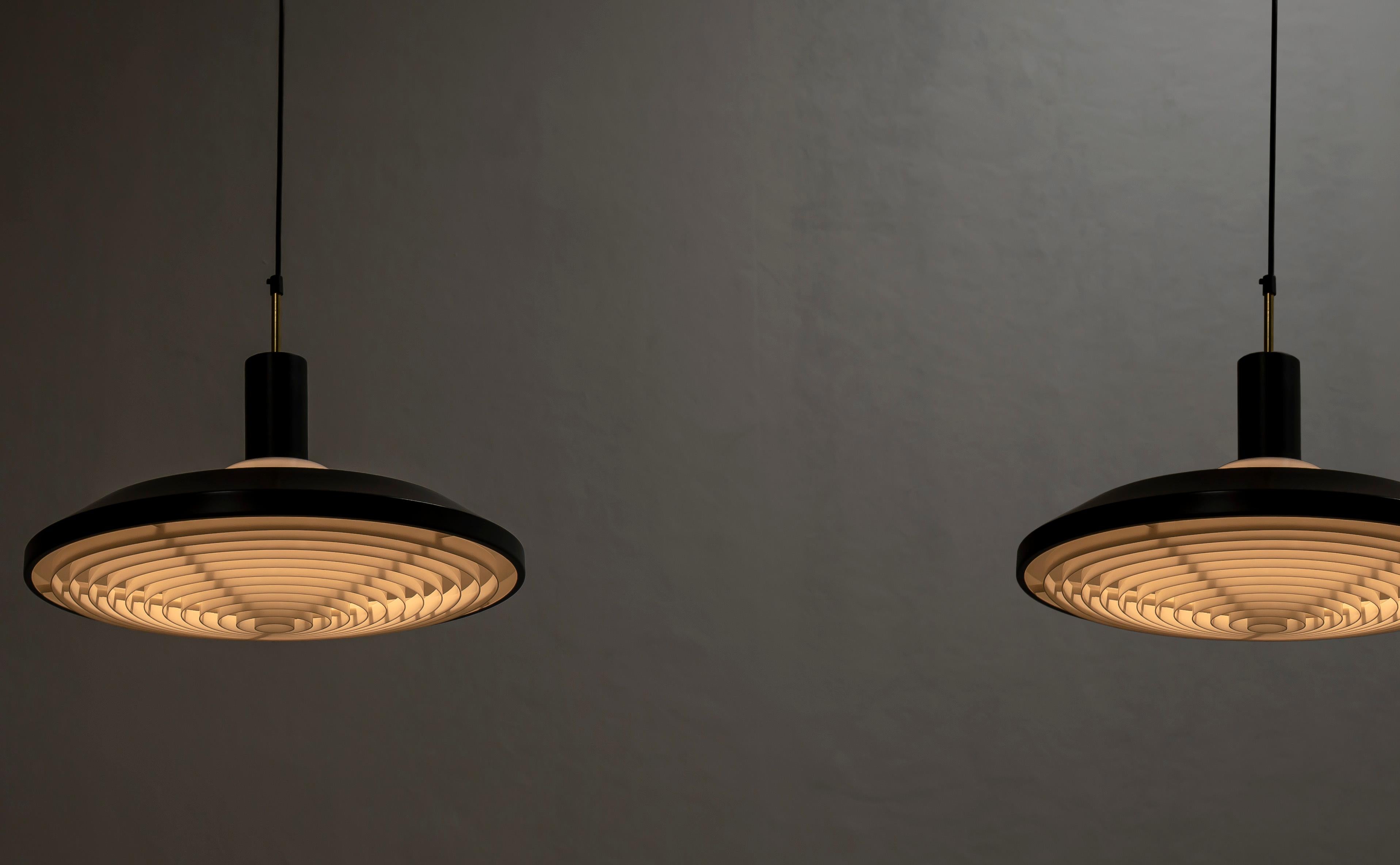 Set of Three Midcentury Ceiling Lights by AWF, Norway, 1960s 1