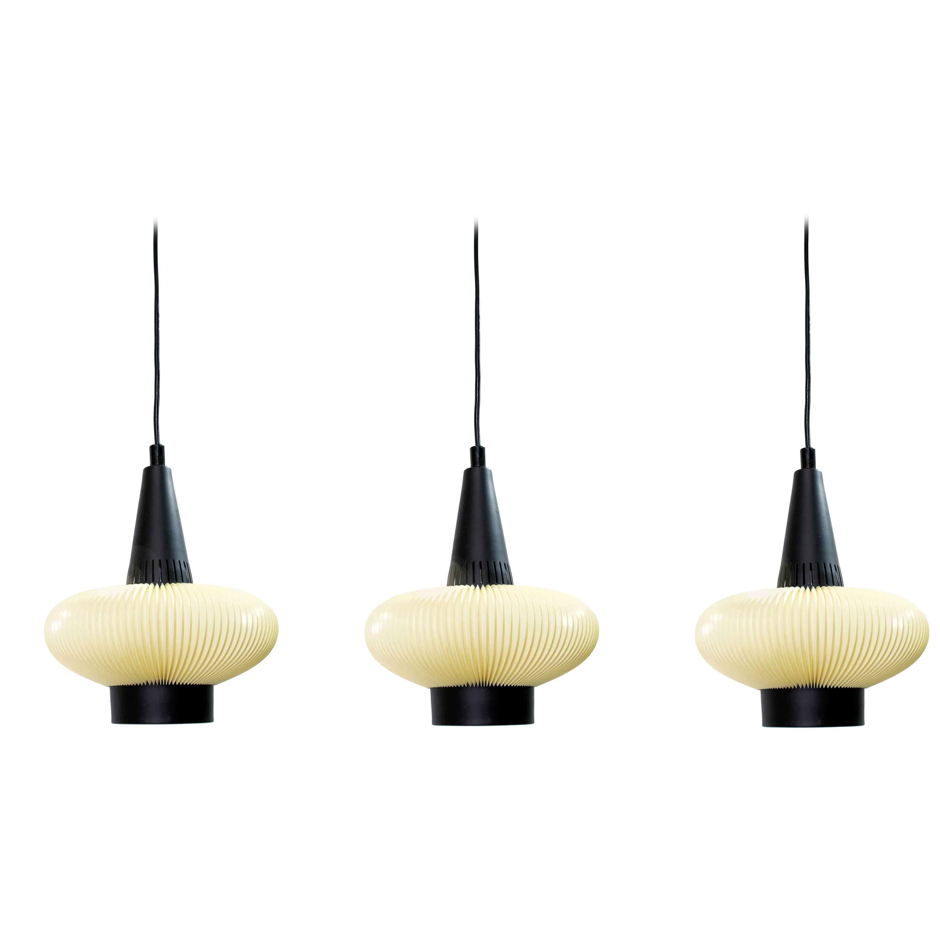 Set of Three Midcentury Ceiling Lights by TR & Co, Norway, 1960s