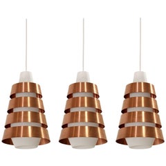 Set of Three Midcentury Ceiling Pendants, 1960s