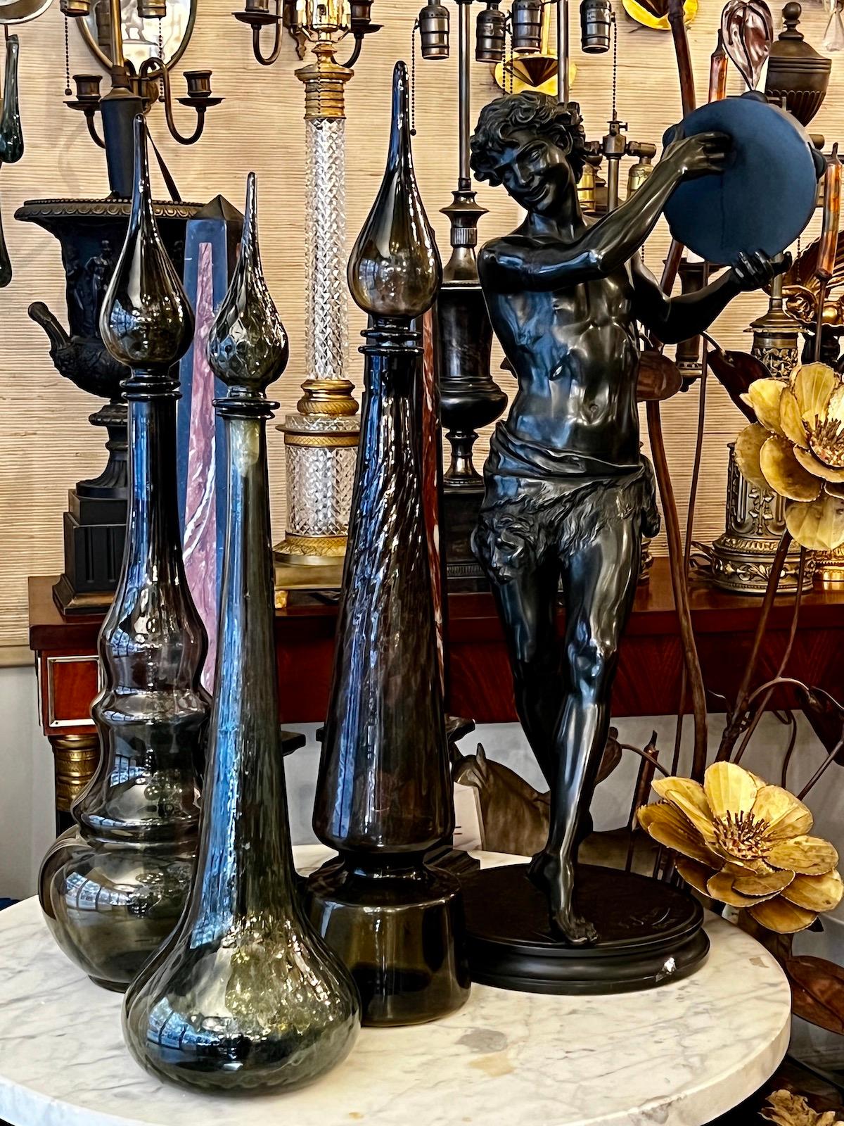 Set of Three Mid-Century Decorative Decanters For Sale 1