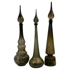 Vintage Set of Three Mid-Century Decorative Decanters
