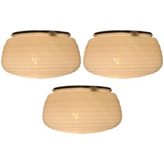 Set of Three Midcentury Design Ceiling Lamps, 1970s