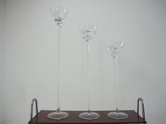 Set of Three Midcentury Glass Decoration, Candle Holder, 1960s