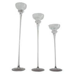 Set of Three Midcentury Glass Decoration, Candle Holder, 1960s