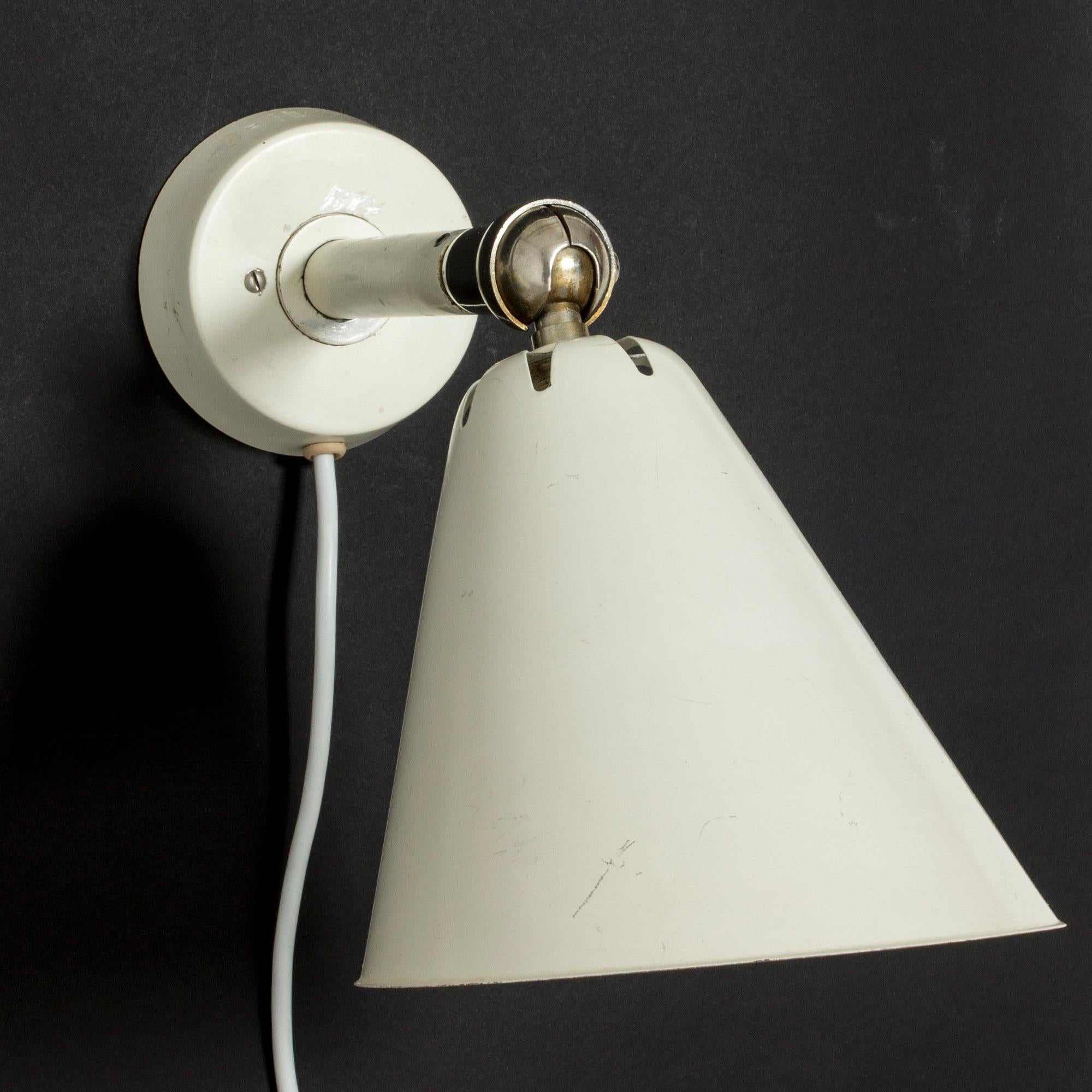 Scandinavian Modern Set of Three Midcentury Wall Lamps from ASEA, Sweden, 1950s For Sale