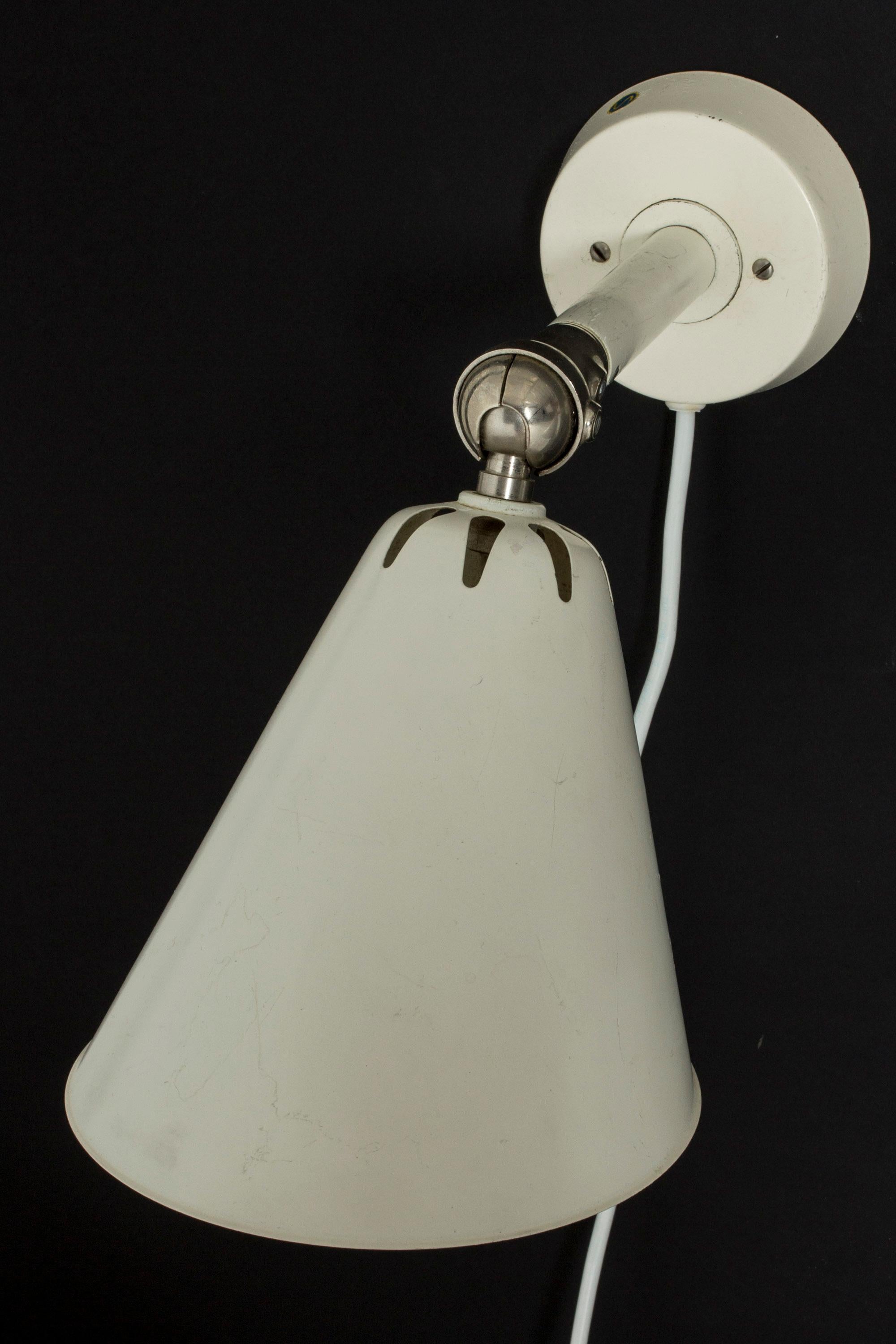 Mid-20th Century Set of Three Midcentury Wall Lamps from ASEA, Sweden, 1950s For Sale