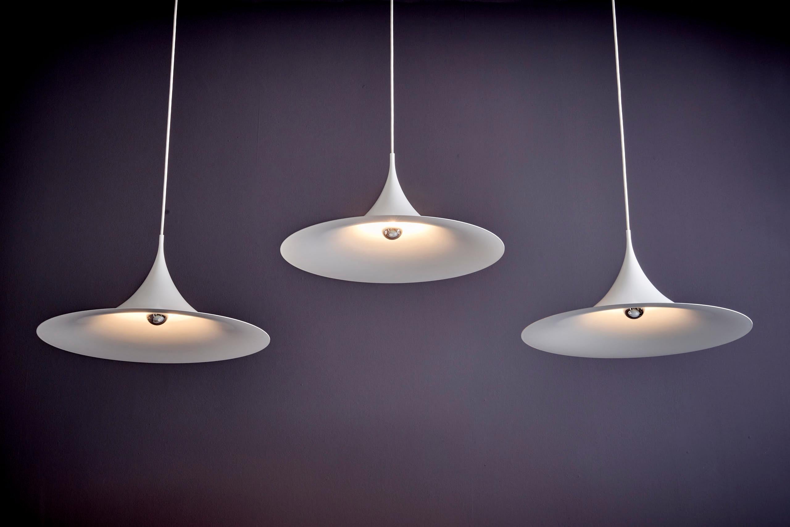 Danish Set of Three Midi Semi Pendants for Fog & Mørup For Sale