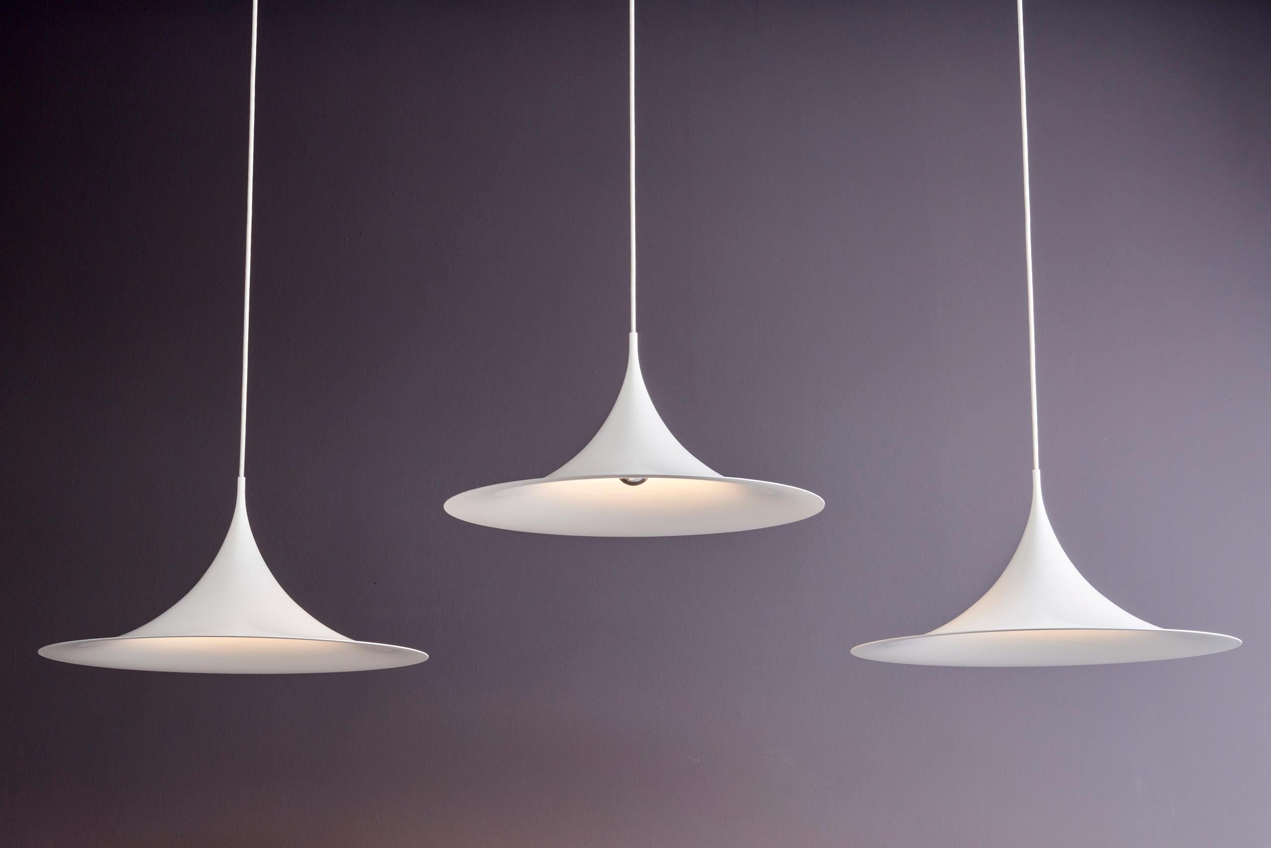 Mid-20th Century Set of Three Midi Semi Pendants for Fog & Mørup For Sale
