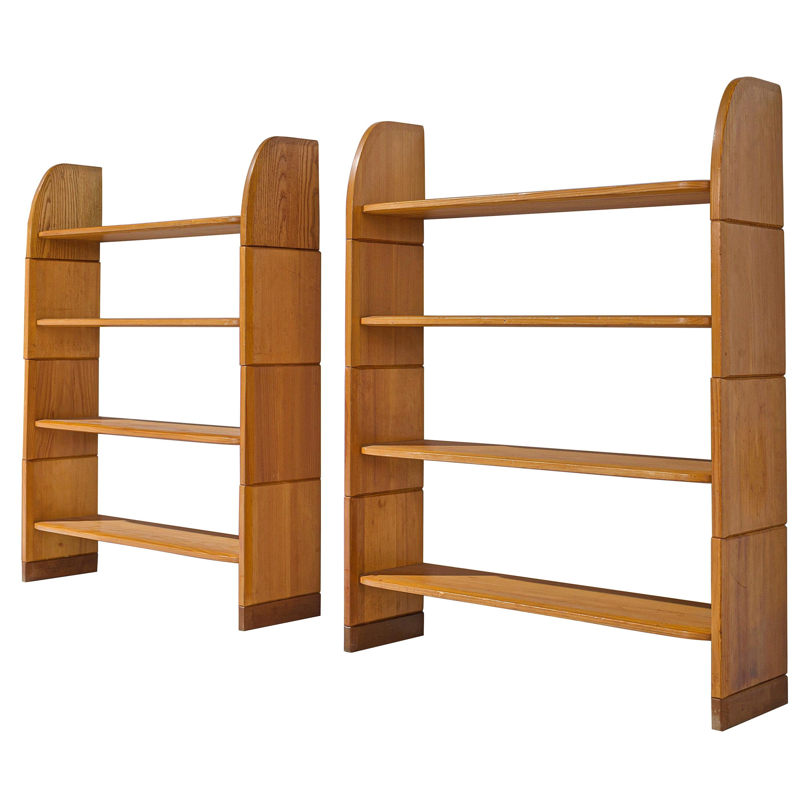 Regency Style Brass and Black Lacquer Bookshelves at 1stDibs