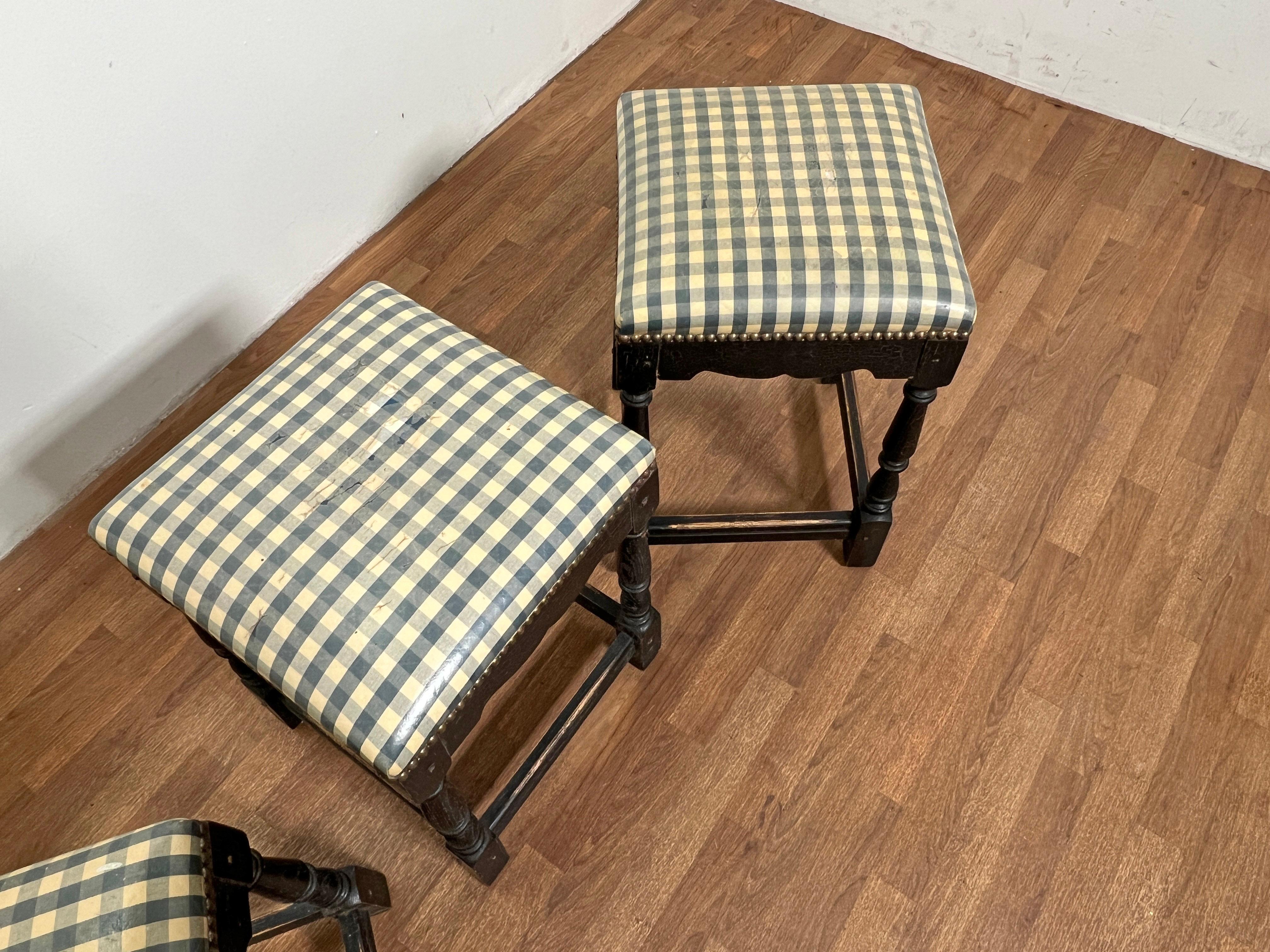 American Set of Three Minton-Spidell French Country Style Counter Stools Ca. Late 20th C. For Sale