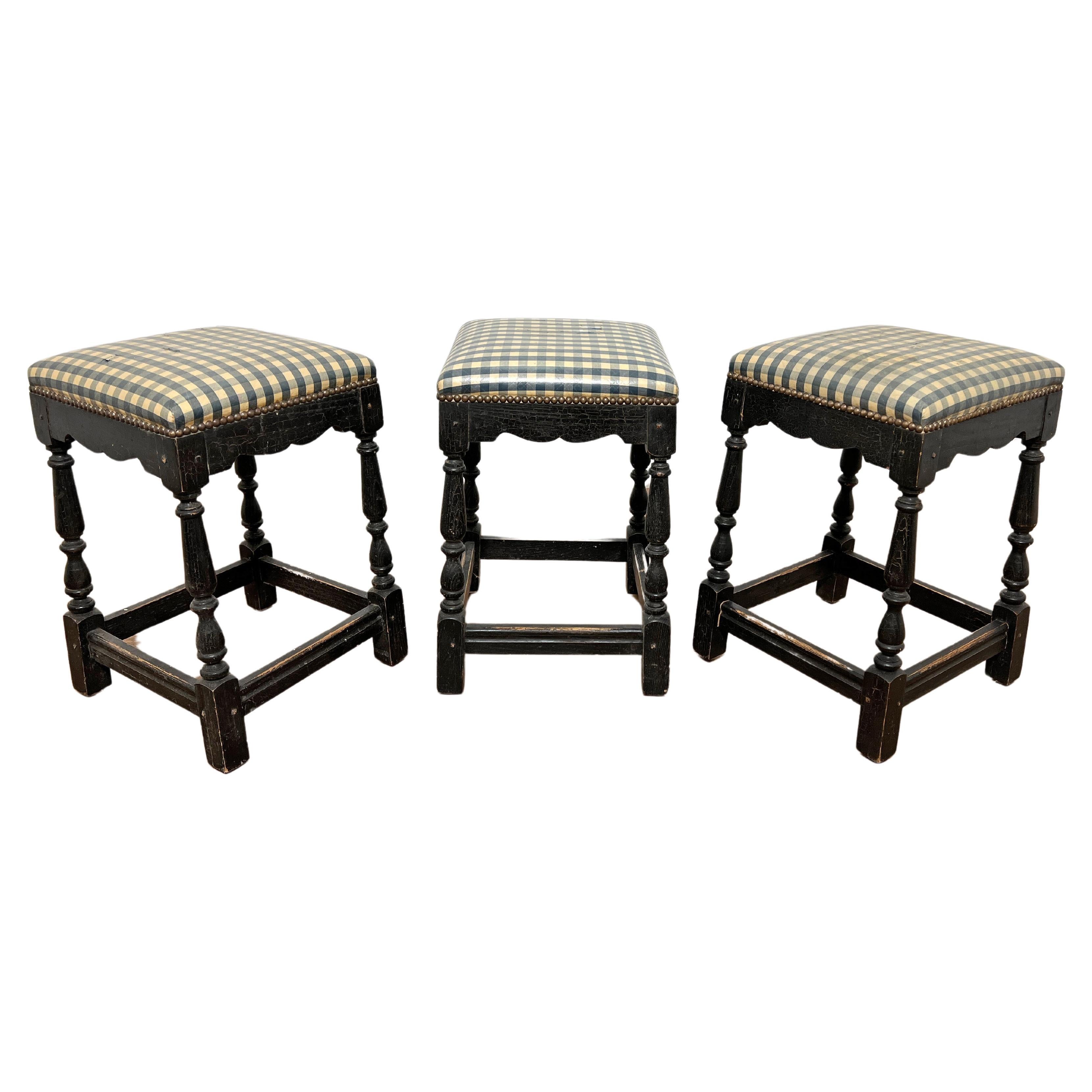 Set of Three Minton-Spidell French Country Style Counter Stools Ca. Late 20th C. For Sale