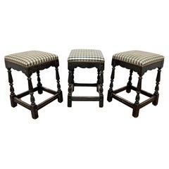 Retro Set of Three Minton-Spidell French Country Style Counter Stools Ca. Late 20th C.