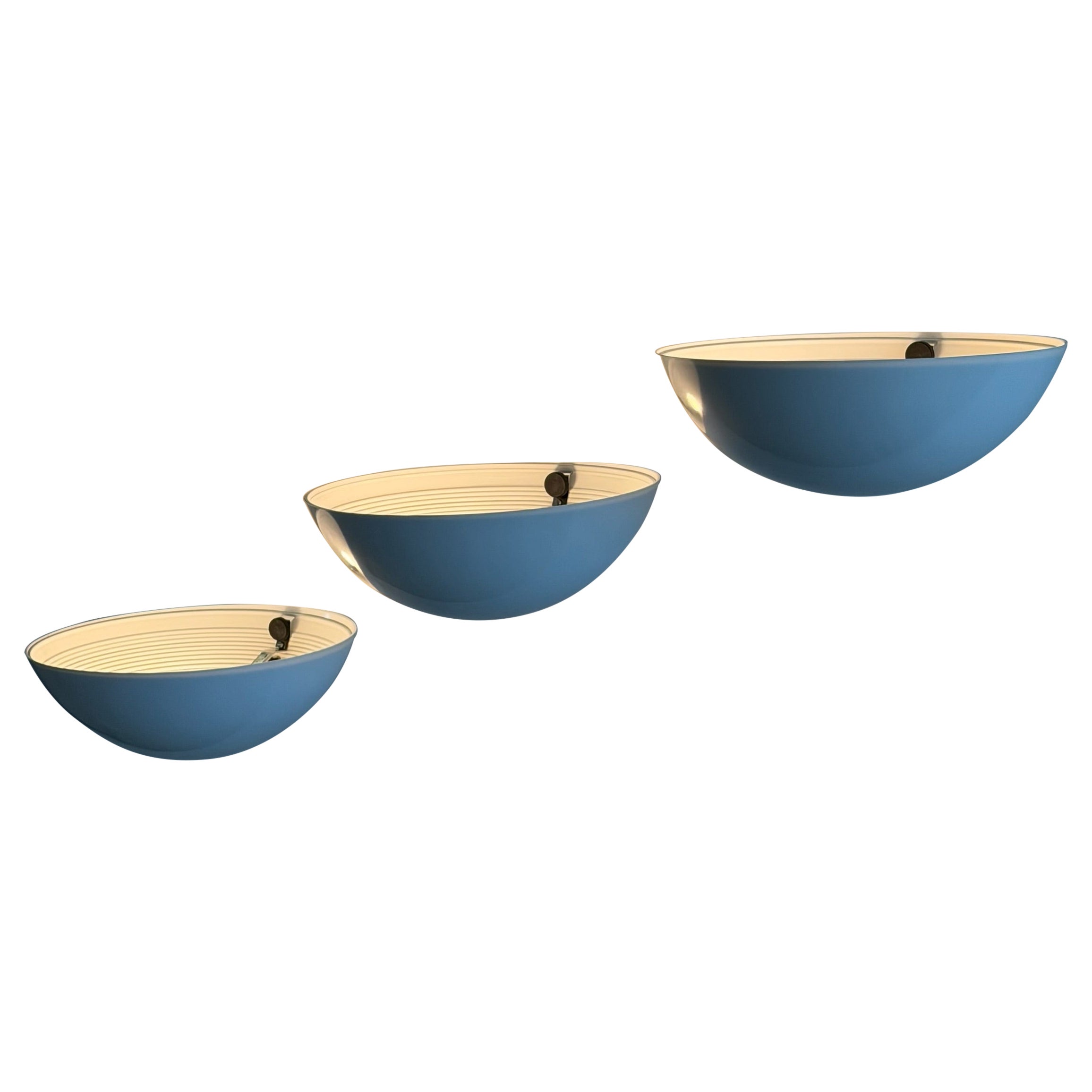 Set of Three Model 1222 Wall Lights by Elio Martinelli for Martinelli Luce, 1979