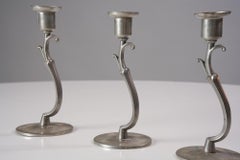 Set of Three Model 8023 Candlesticks by Paavo Tynell for Taito Oy, 1920/1930s