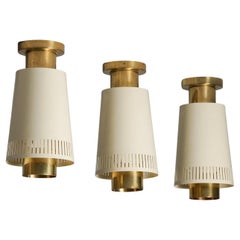 Set of Three Model 9067 Flush Mounts, Paavo Tynell, Taito Oy, 1950s