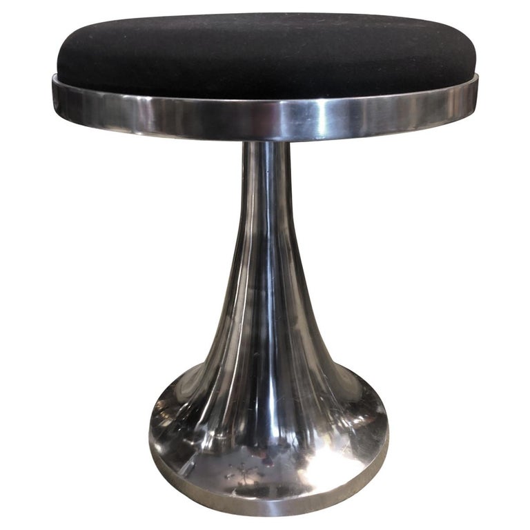 Set of Three Modern Aluminum Modern Pedestal Stools For Sale at 1stDibs