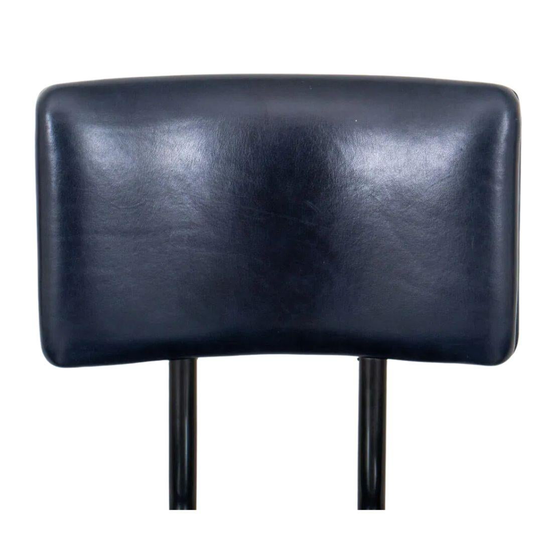 Steel Set of Three Modern Leather Swivel Barstools by Wyeth For Sale