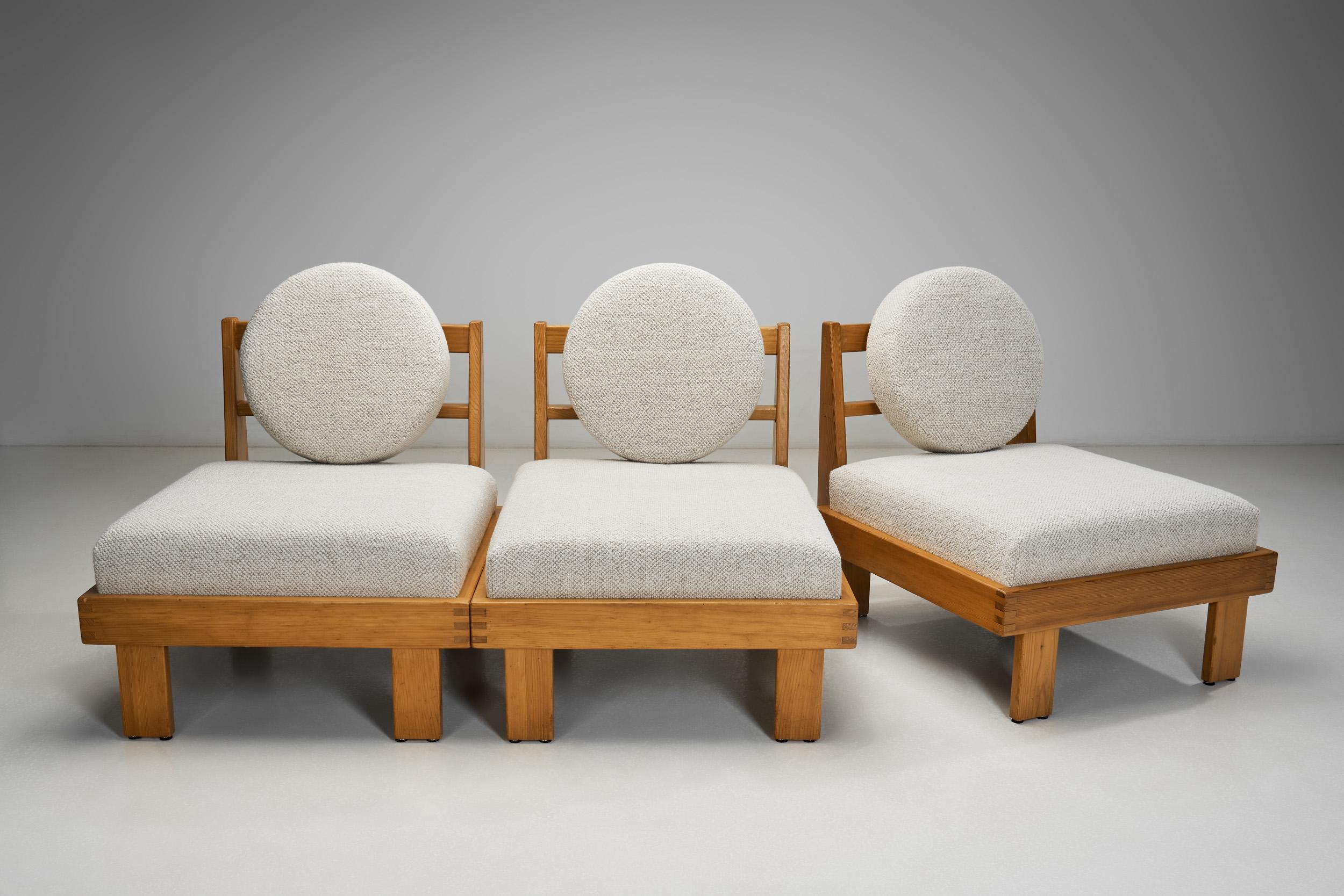 Ensemble de trois chaises longues modernes, Europe, milieu du 20e siècle en vente 5