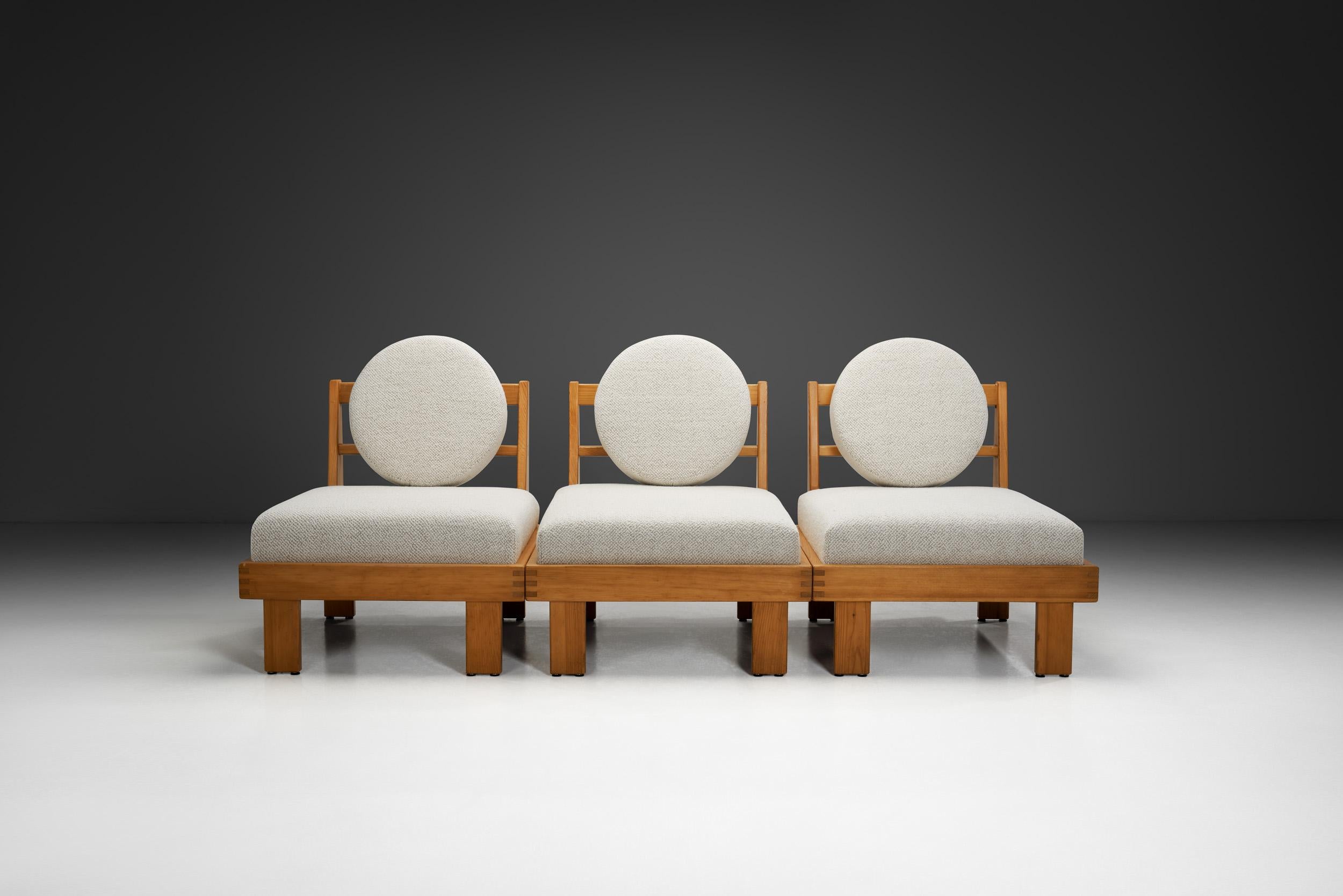 Mid-Century Modern Ensemble de trois chaises longues modernes, Europe, milieu du 20e siècle en vente